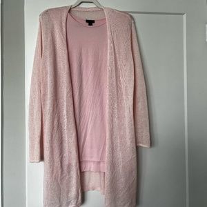 J. Jill Pink Open-Front Cardigan